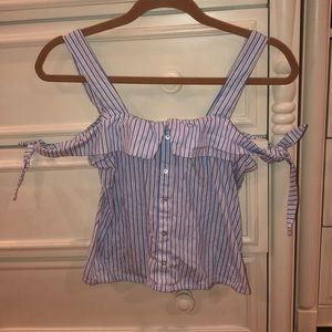 Striped off the shoulder top